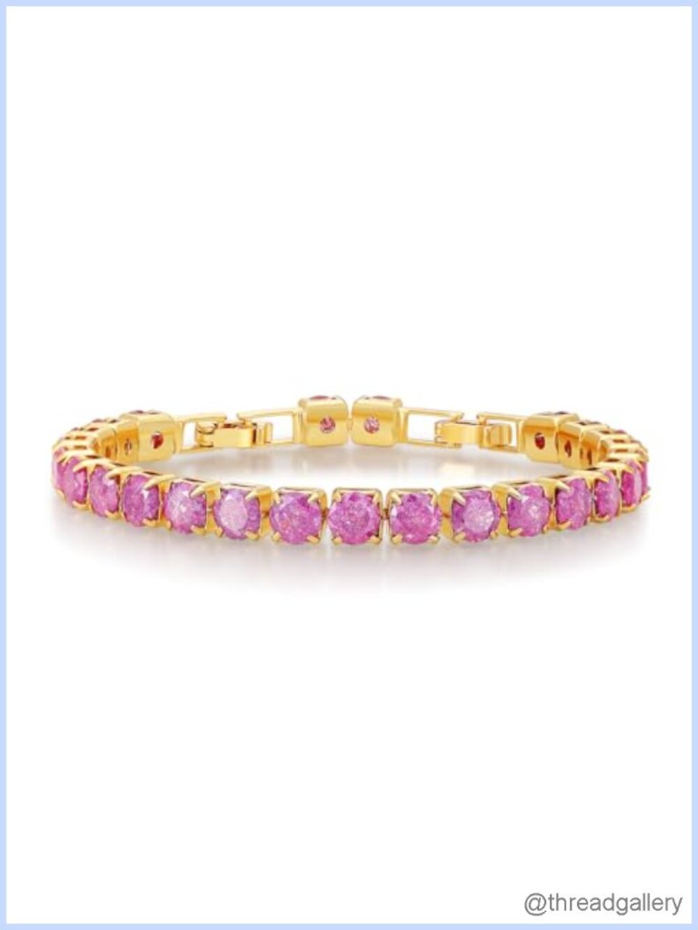 Gold Plated Crystal Tennis Bracelet for Women Adjustable Healing Stone Jewelry